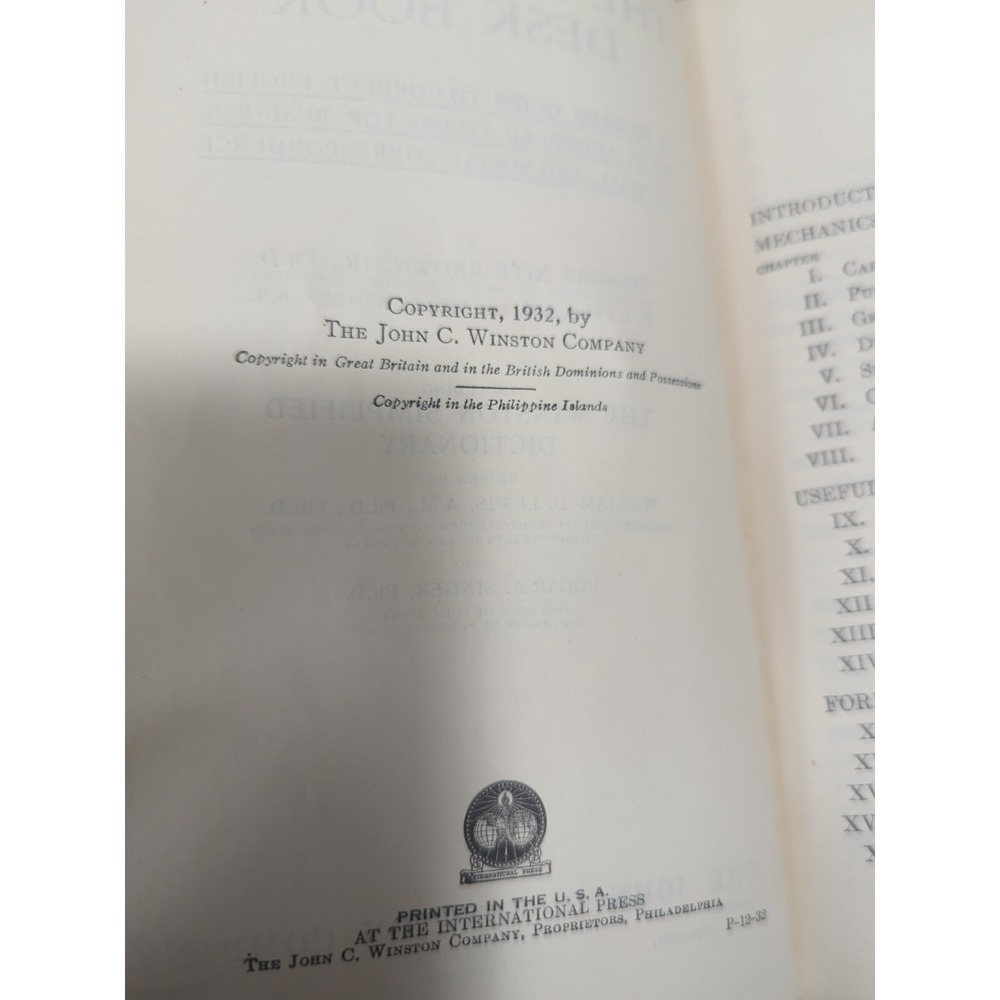 The Secretary's Desk Book 1932 Thomas Kite Brown John C Winston Comp EXCELLENT - Picture 12 of 16
